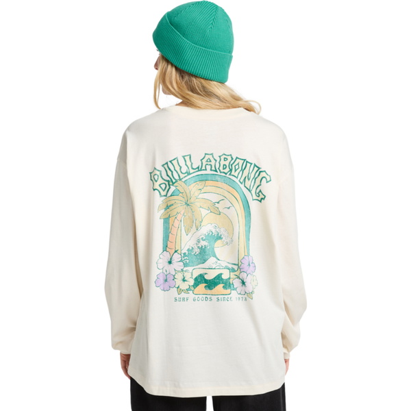 2025 Billabong Kvinders Paradise Arch Langærmede T-shirt EBJZT00489 - Whitecap